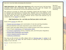 Tablet Screenshot of highaspirationsinc.com